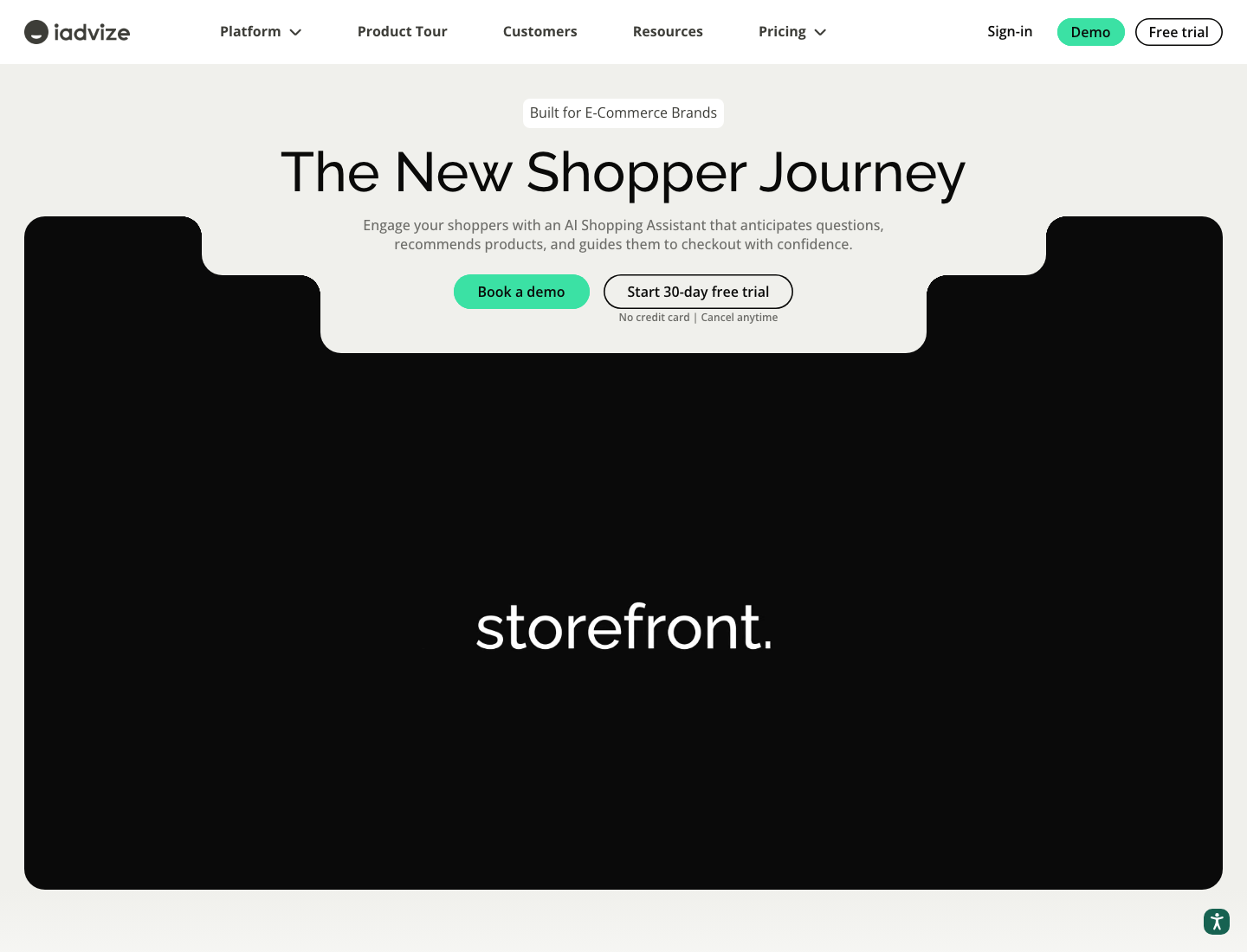 iAdvize AI shopping assistant landing page screenshot