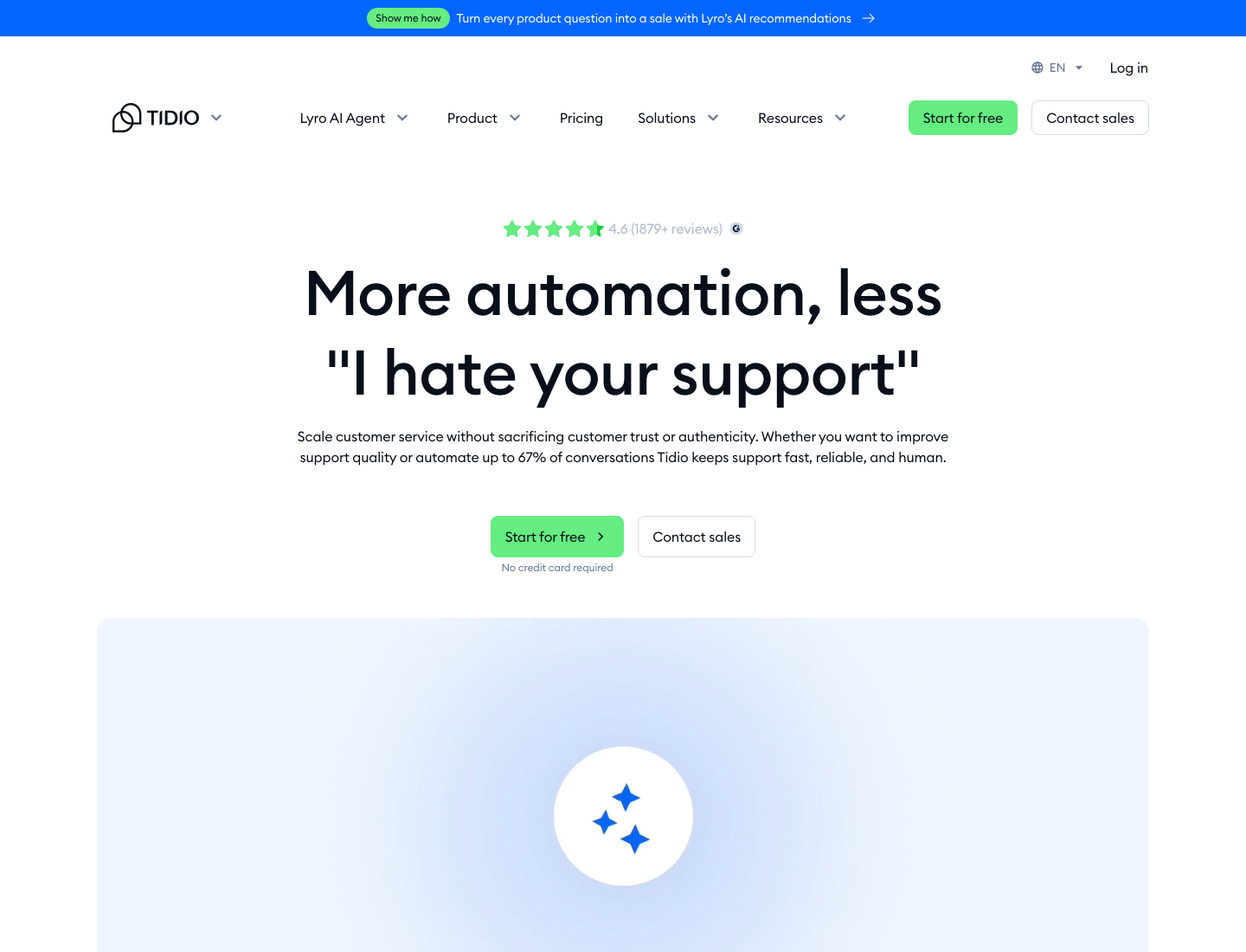 Tidio landing page screenshot